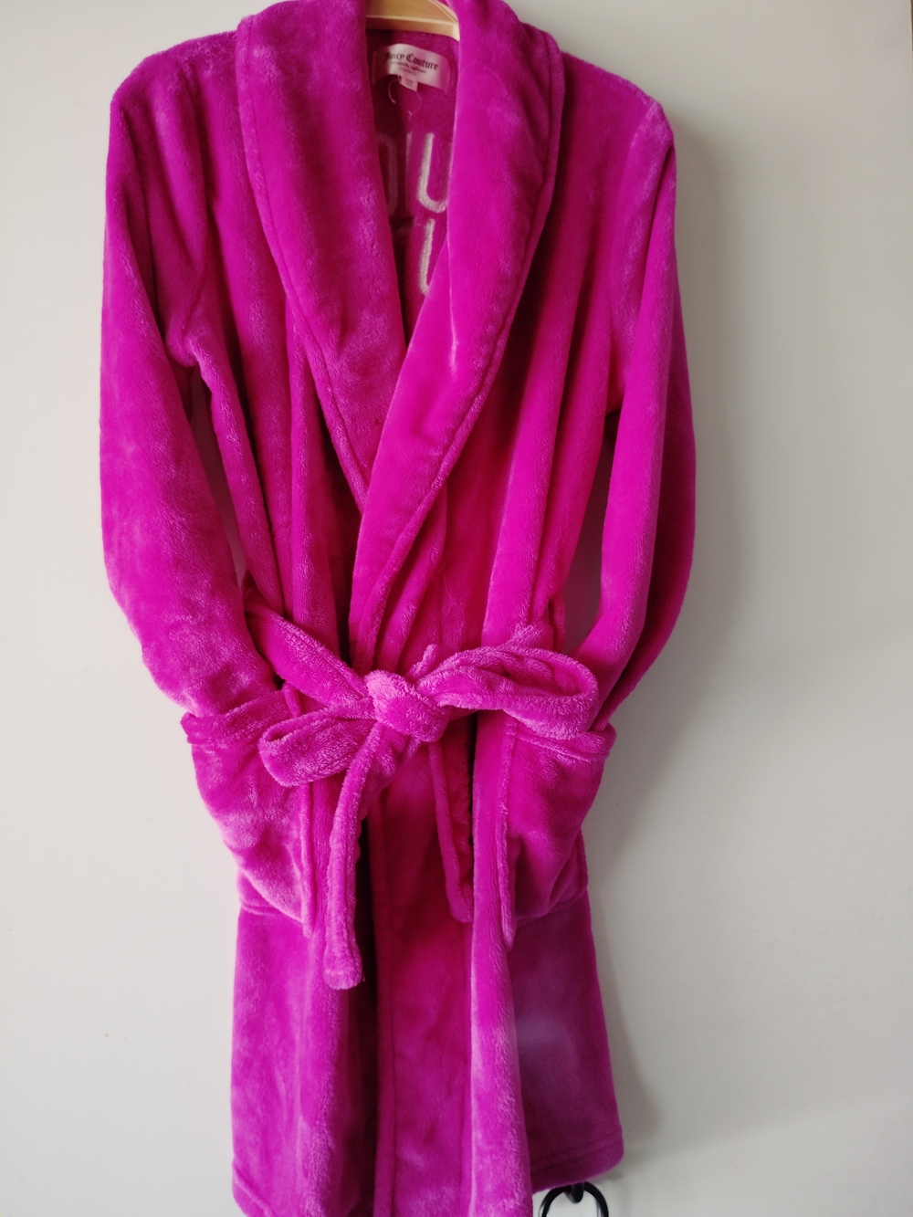 Juicy Couture Velour Plush Hot Pink Robe Size S/M